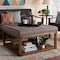 Baxton Studio Alvere Grey Upholstered Walnut Finished Cocktail Ottoman 159-9618 - alternate 4